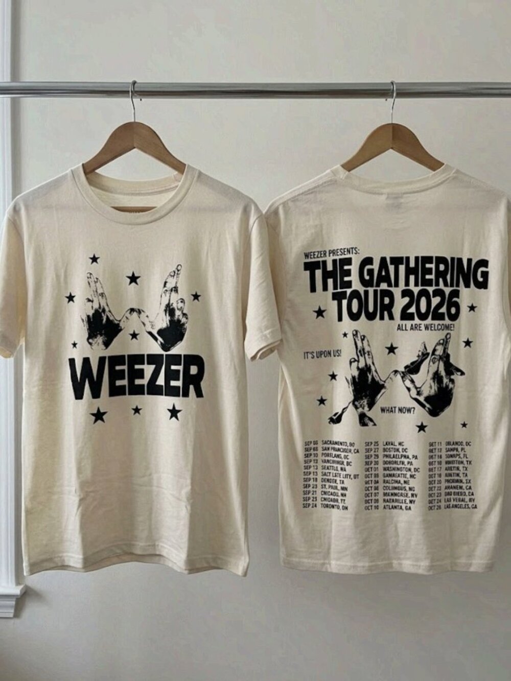 Weezer The Gathering Tour 2026 Concert T-Shirt Reprint